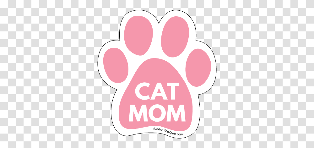 Cat Mom Paw Print Magnet Pink New Circle, Shoreline, Water, Hand, Heel Transparent Png