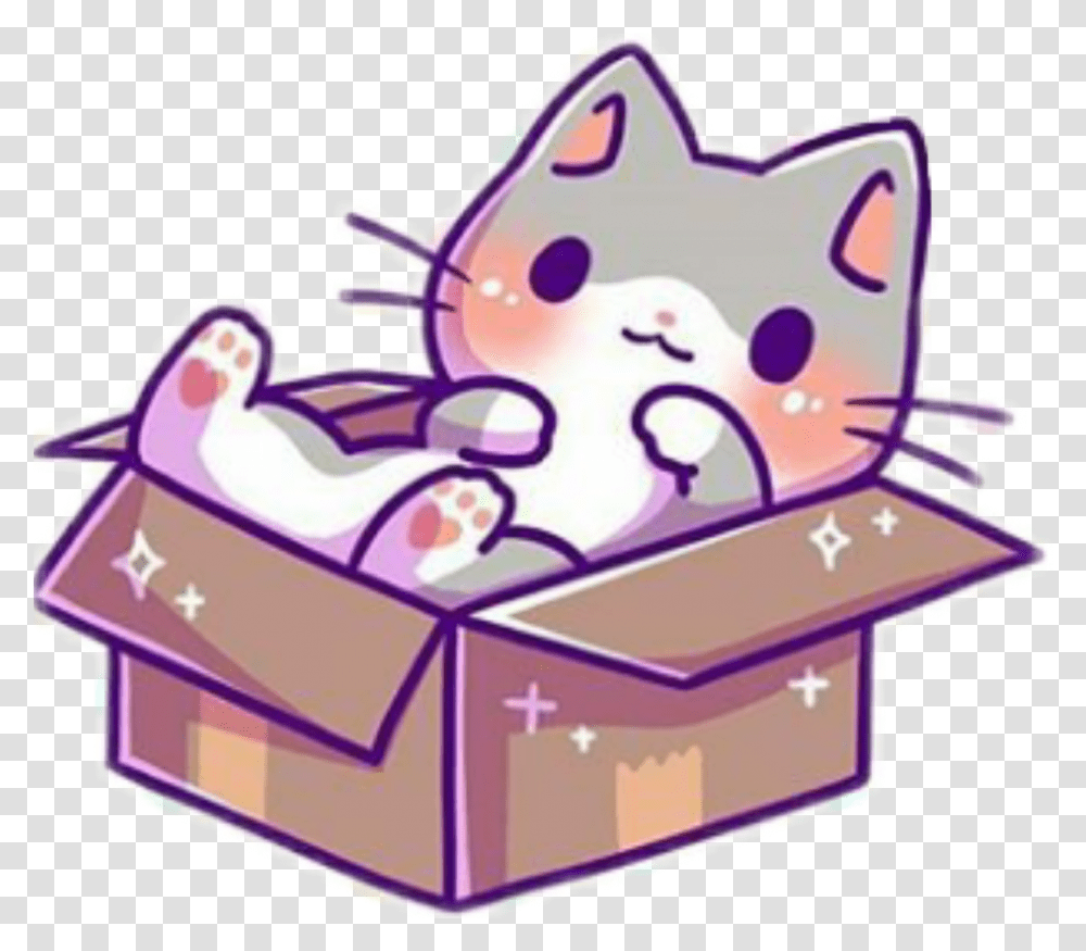 Cat Neko Kawaii Kawaii Cat In A Box, Birthday Cake, Dessert, Food Transparent Png