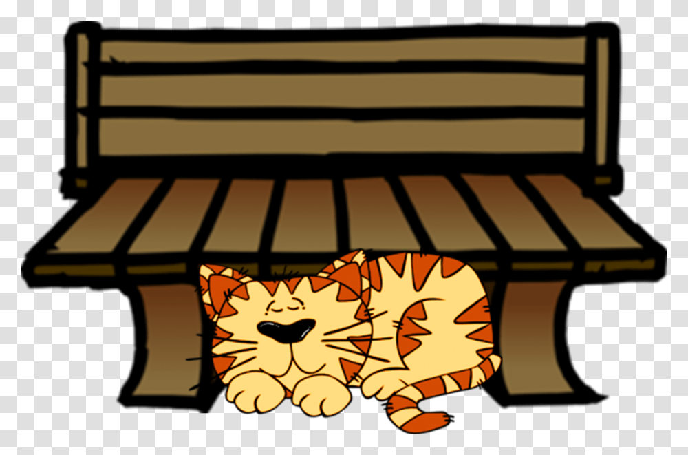 Cat On The Table Clipart Vector Stock Bench Cat In Front Of Table Art Clip, Brick, Building, Architecture, Piano Transparent Png