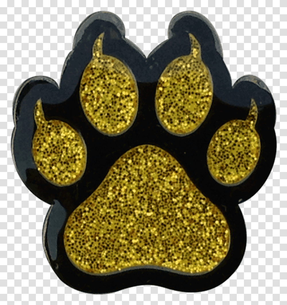 Cat Paw Print Gold Ball Marker Amp Hat Clip Black And Gold Paw Print, Light, Brooch, Jewelry, Accessories Transparent Png