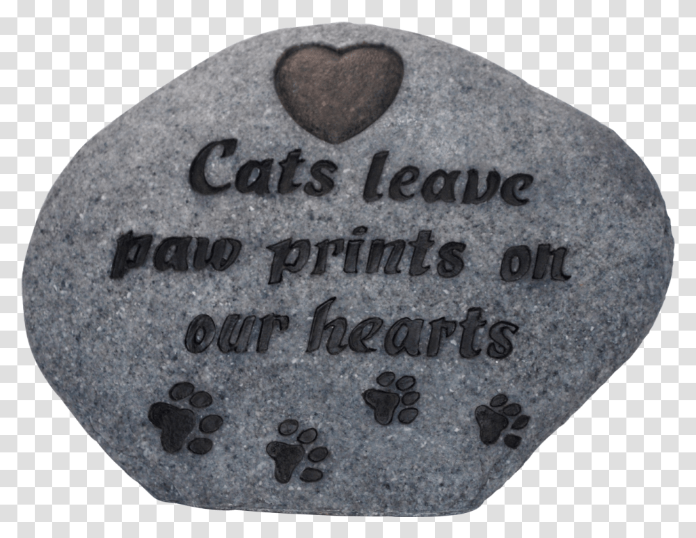 Cat Paw Print Memorial Stone Grey By Vivid Arts Heart, Word, Alphabet Transparent Png