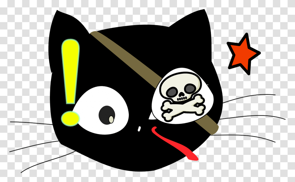 Cat Pirate Costume Halloween Cartoon Black Cute Transparent Png