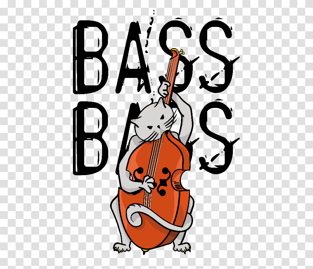 Cat Playing A Double Bass Gifts, Musical Instrument, Cello Transparent Png