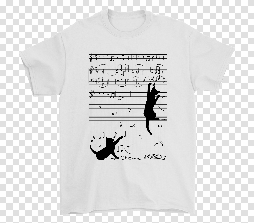 Cat Playing Music Note Music Sheet For Cat Lover Shirts Garfield Shirts, Apparel, T-Shirt Transparent Png