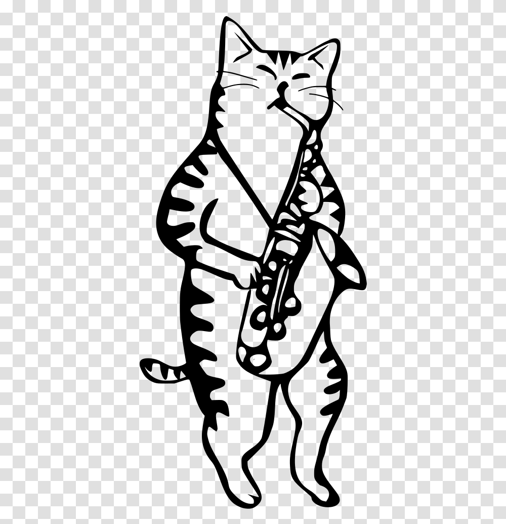 Cat Playing Saxophone Download Saxophone Cat, Gray, World Of Warcraft Transparent Png