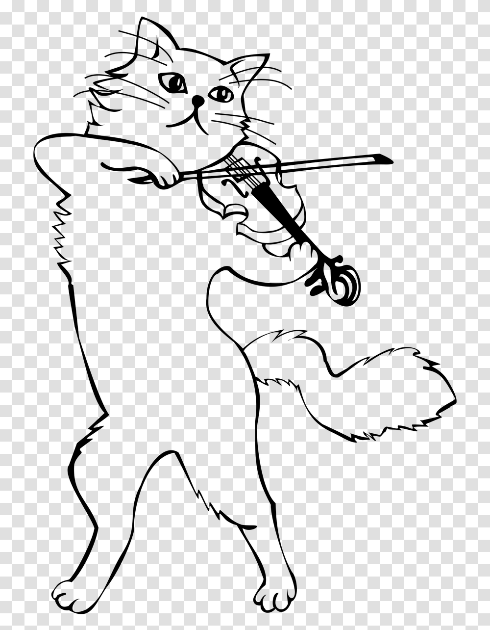Cat Playing Violin Clipart, Gray, World Of Warcraft Transparent Png