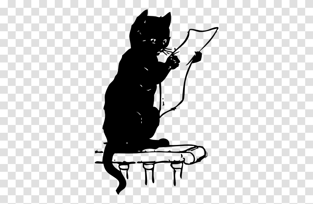 Cat Reading Clip Art, Person, Human, Bow, Silhouette Transparent Png