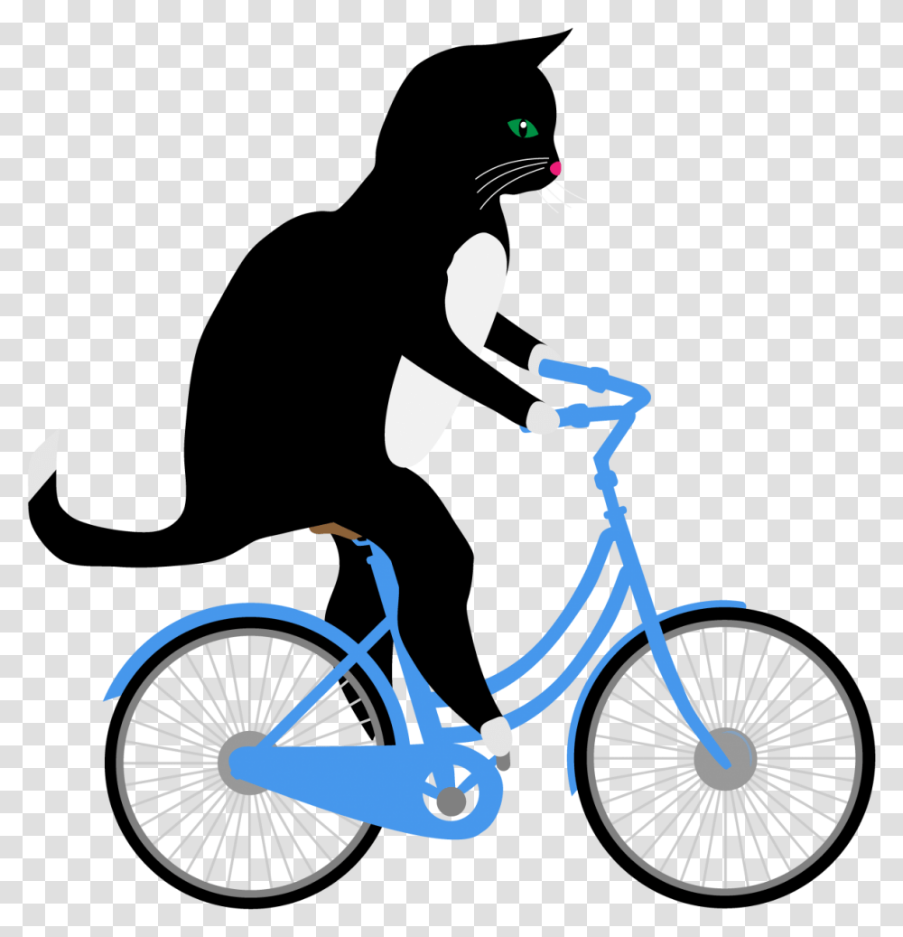 Cat Riding Bicycle Free Stock Photo Cat On A Bike, Vehicle, Transportation, Tandem Bicycle, Spoke Transparent Png