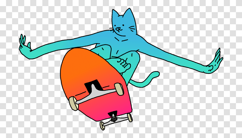 Cat Ripndip Thrasher Skate Freetoedit Leon Karssen Skateboard, Person, Human, Outdoors Transparent Png