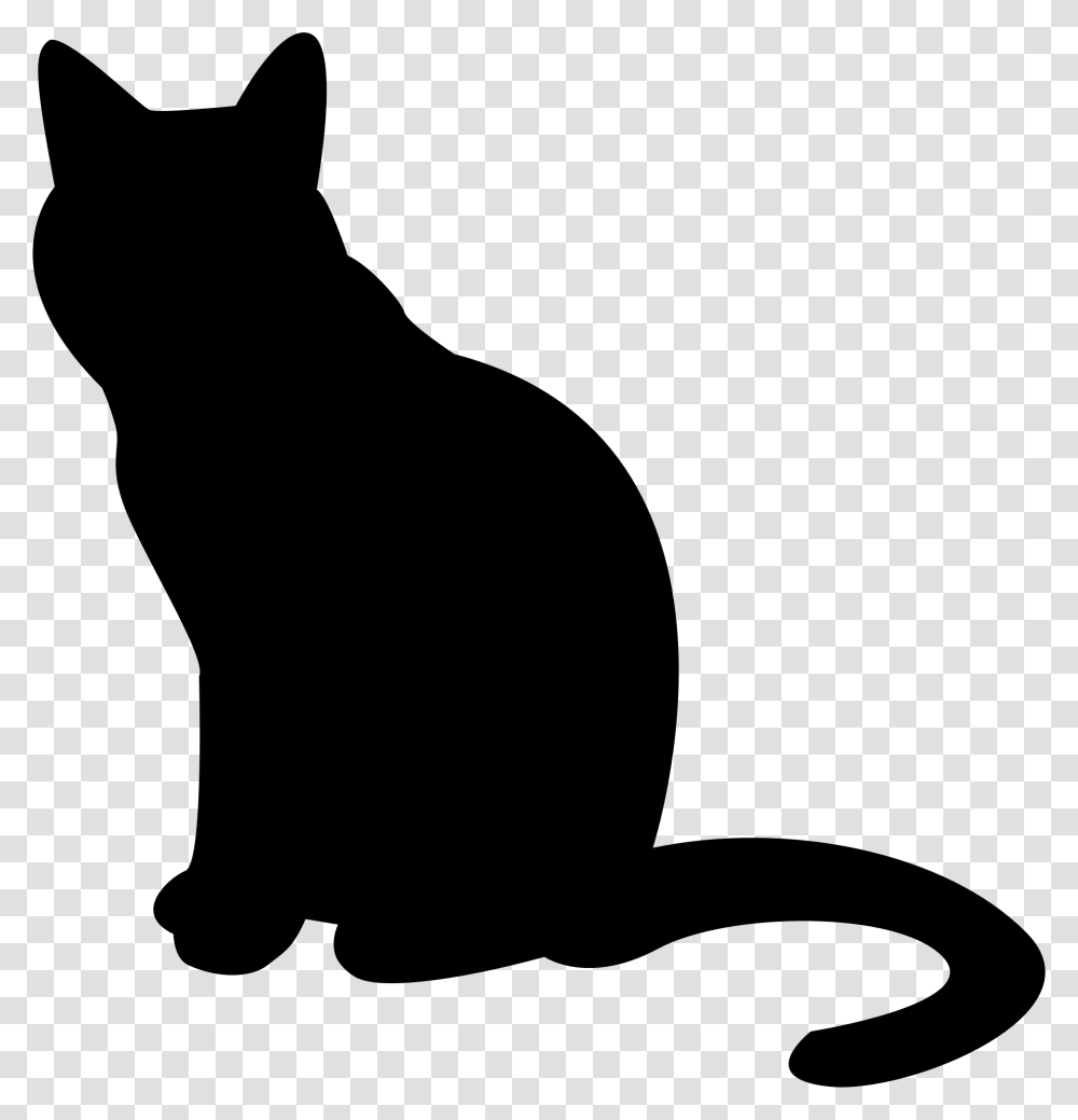 Cat Silhouette Clipart Clip Art Outline, Gray, World Of Warcraft Transparent Png