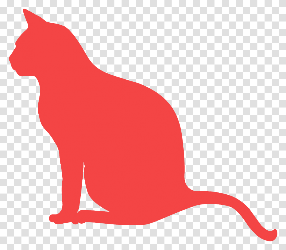 Cat Silhouette Vector Red, Animal, Mammal, Rodent, Wildlife Transparent Png