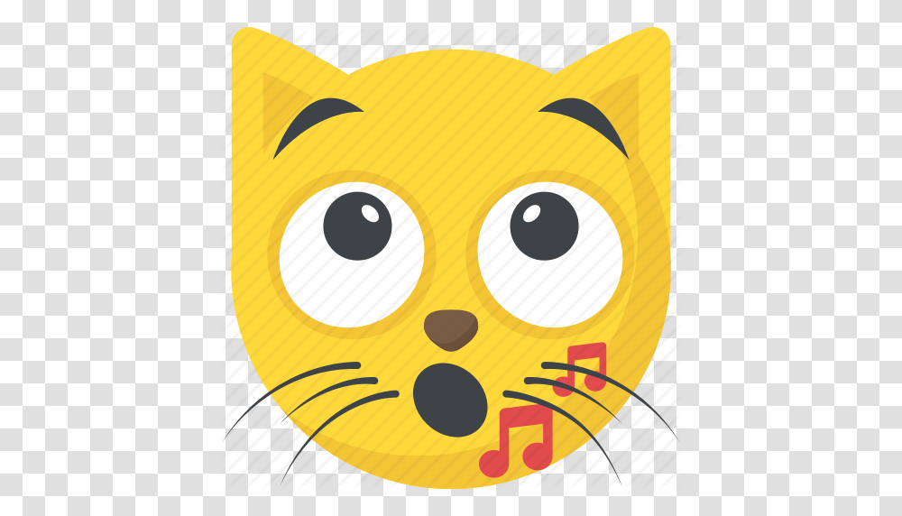Cat Singing Cat Smiley Music Emoji Music Note Whistle Icon, Label, Pet, Mammal Transparent Png