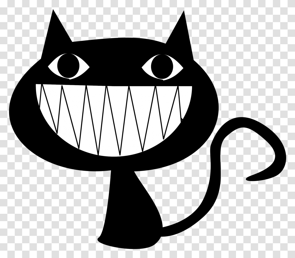Cat Smile Medium 600pixel Clipart Vector Clip Art Black Cat Cartoon, Tabletop, Furniture, Face, Meal Transparent Png