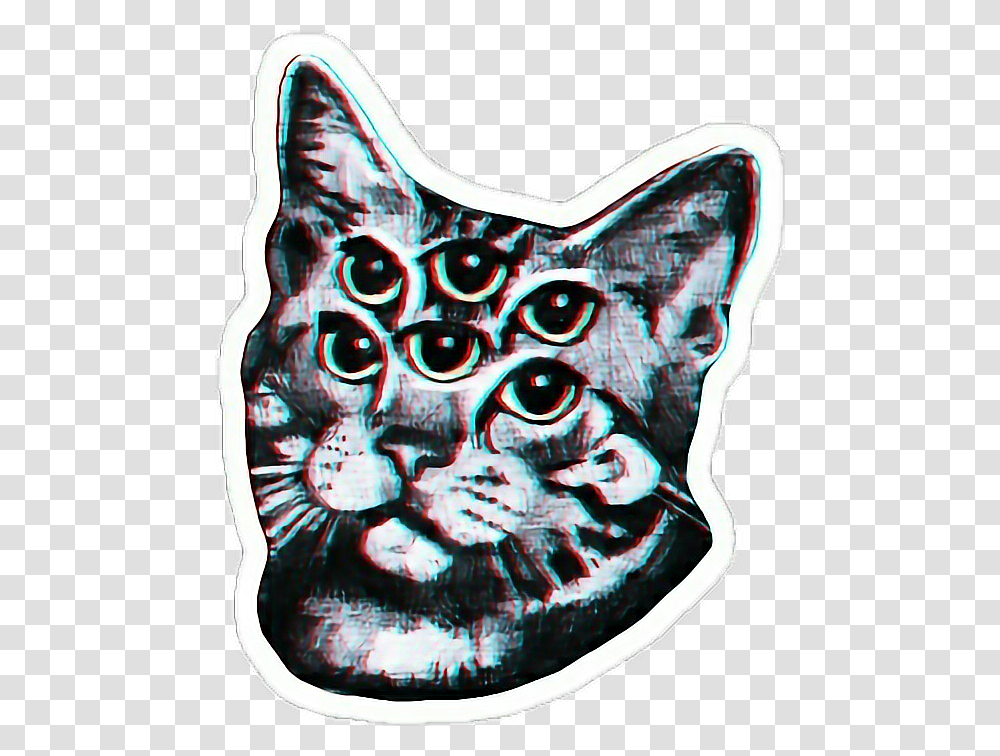 Cat Tumblr Cool Awesome Alien Vaporwave Trippy Cat, Label, Modern Art Transparent Png