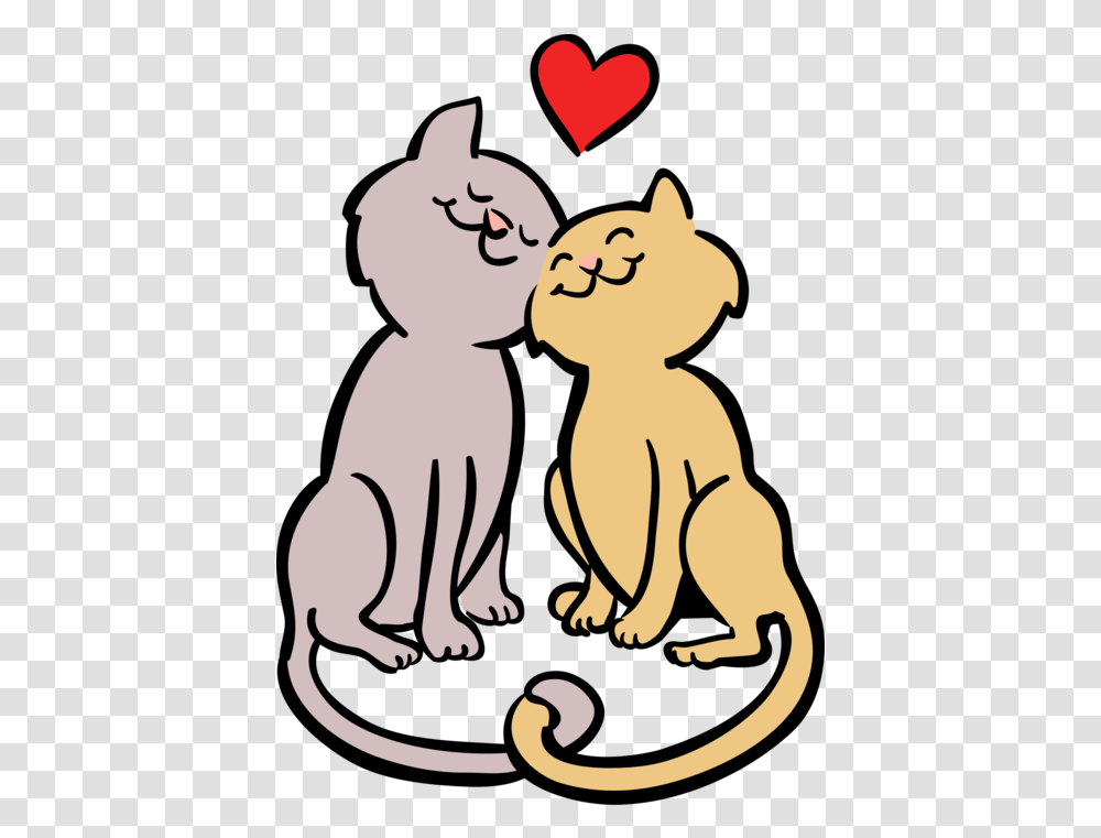 Cat Vector Vector Illustration Of Romantic Kitten Cats Cats In Love Cartoon, Pet, Mammal, Animal, Standing Transparent Png