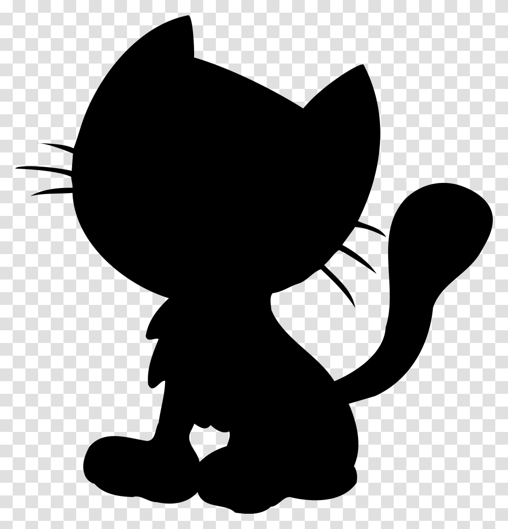 Cat Whiskers Cartoon Clip Art Silhouette Black Cat Avatar, Gray, World Of Warcraft Transparent Png