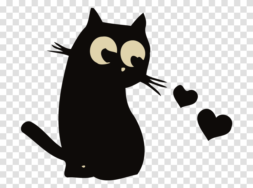 Cat With Heart Eyes Vector Image Cat, Mammal, Animal, Pet, Black Cat Transparent Png