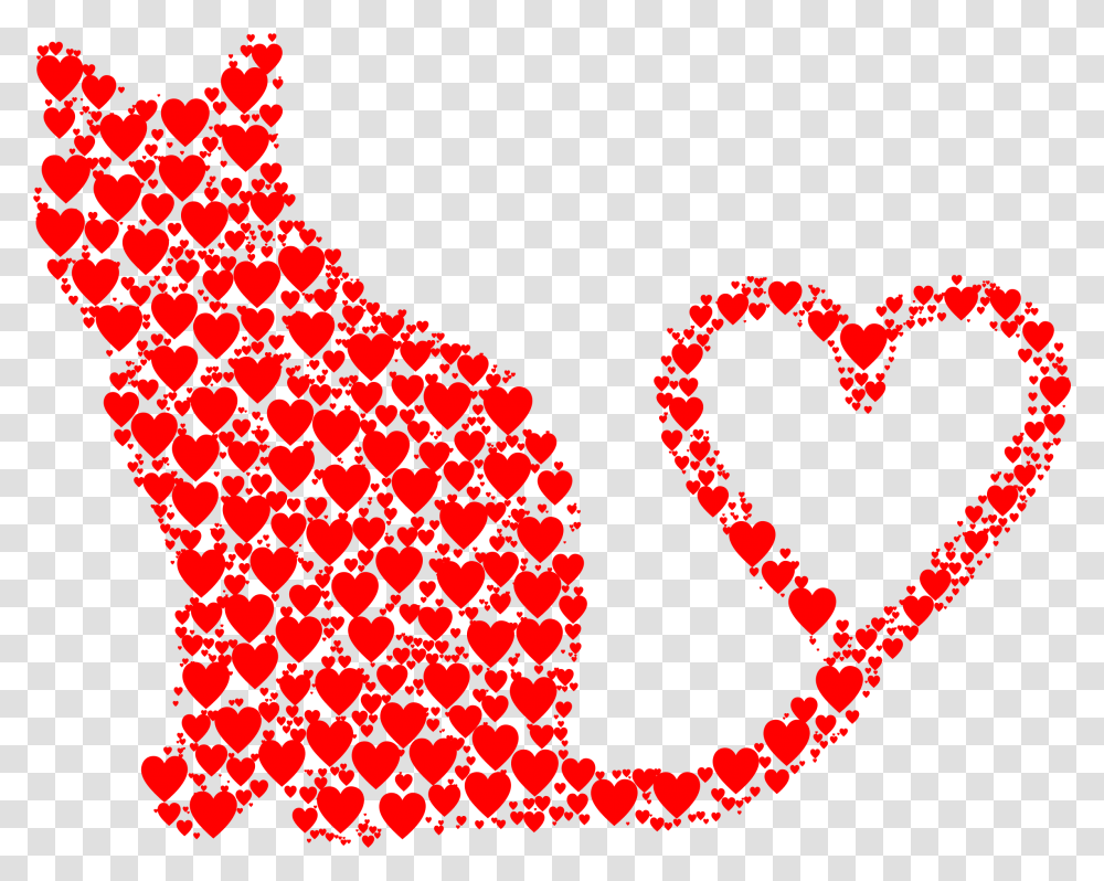 Cat With Hearts, Rug, Label Transparent Png