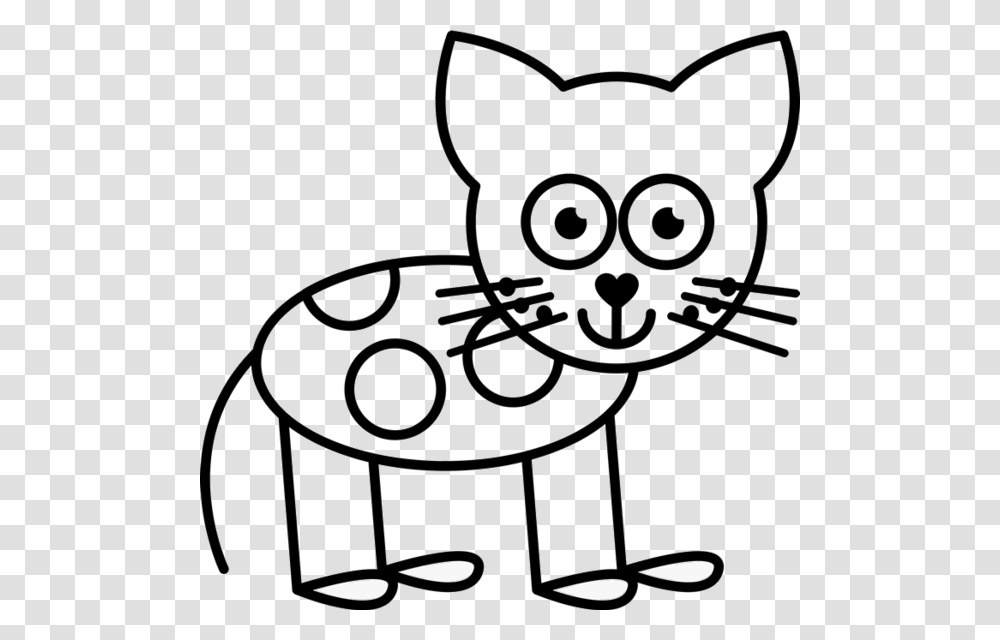 Cat With Spots Outline Rubber Stamp Dog Stick Figure, Furniture, Outdoors, Drawing Transparent Png