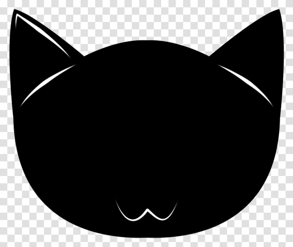Catblack Catsmall To Medium Sized And White Cute Cat Face Silhouette, Batman Logo, Arrow Transparent Png