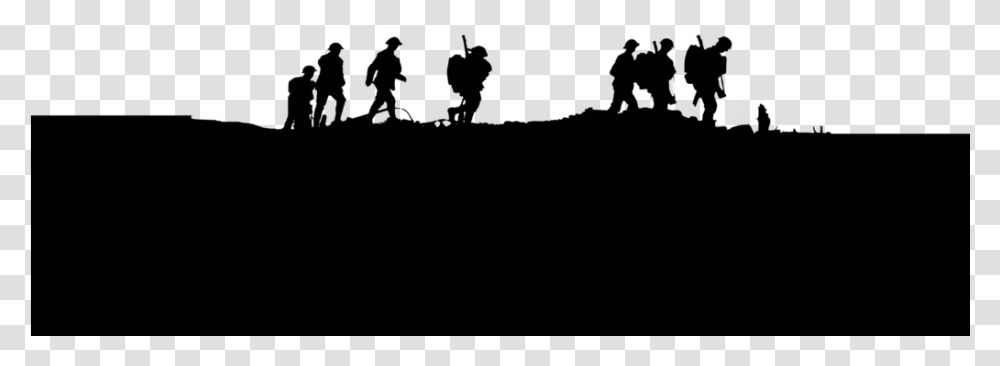 Catherine Edwards Amp Scott Wilson Soldier Silhouette, Outdoors, Nature, Crowd Transparent Png