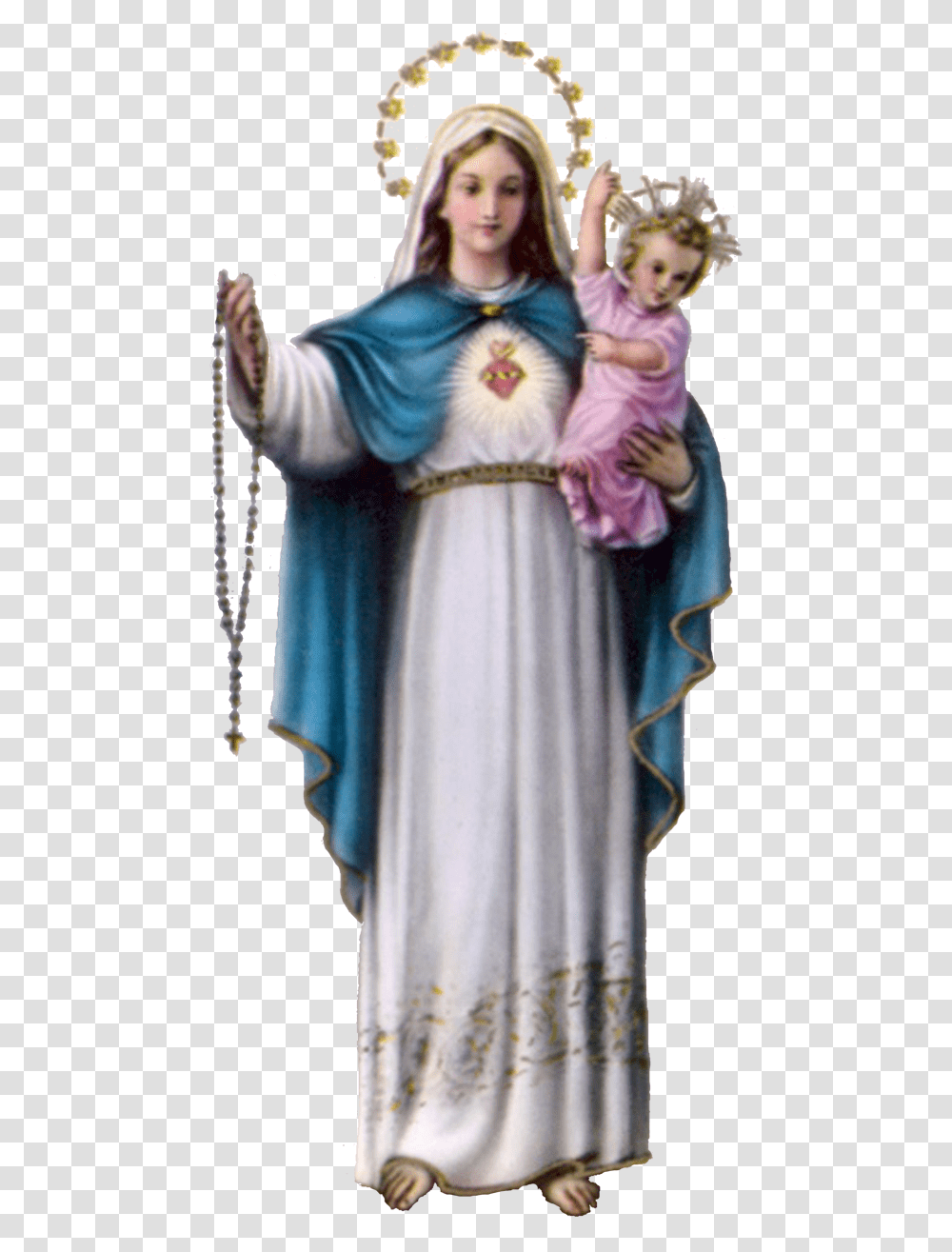 Catholic Child Veneration Rosary Queen Of The Most Holy Rosary, Clothing, Apparel, Person, Human Transparent Png