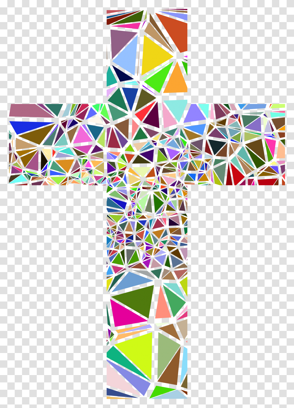 Catholic Cross Stained Glass Cross Clipart, Construction Crane, Triangle, Rubix Cube, Pattern Transparent Png