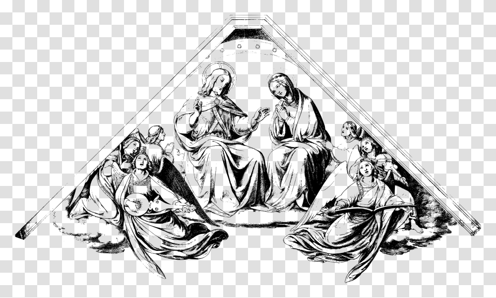 Catholic Saints Quotes On Temperance Download Christ And The Virgin With Music Making Angels, Gray, World Of Warcraft Transparent Png