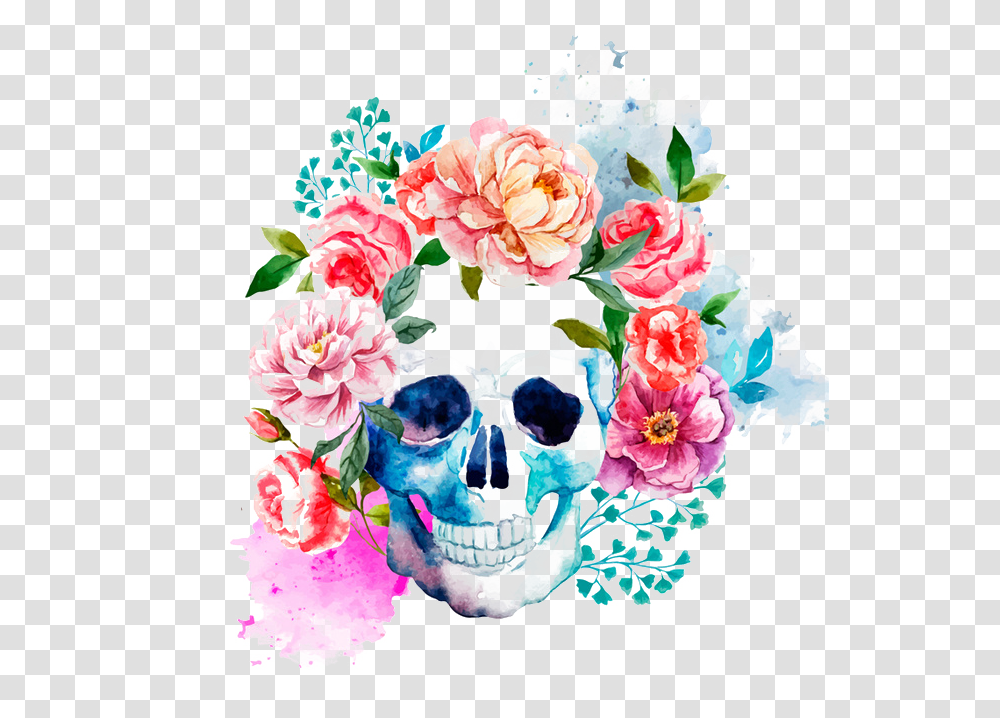 Catrina And Vectors For Free Download Dlpngcom Watercolor Skull With Flowers, Graphics, Art, Plant, Floral Design Transparent Png