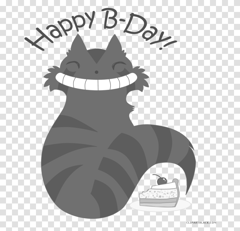 Cats Clipart Birthday Cake Happy Birthday Black And White Cats, Teeth, Mouth, Poster Transparent Png