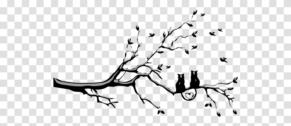 Cats Midnight Gothic Surreal Abstract Dark Design Tree Branch, Plot, Outdoors, Nature, Person Transparent Png
