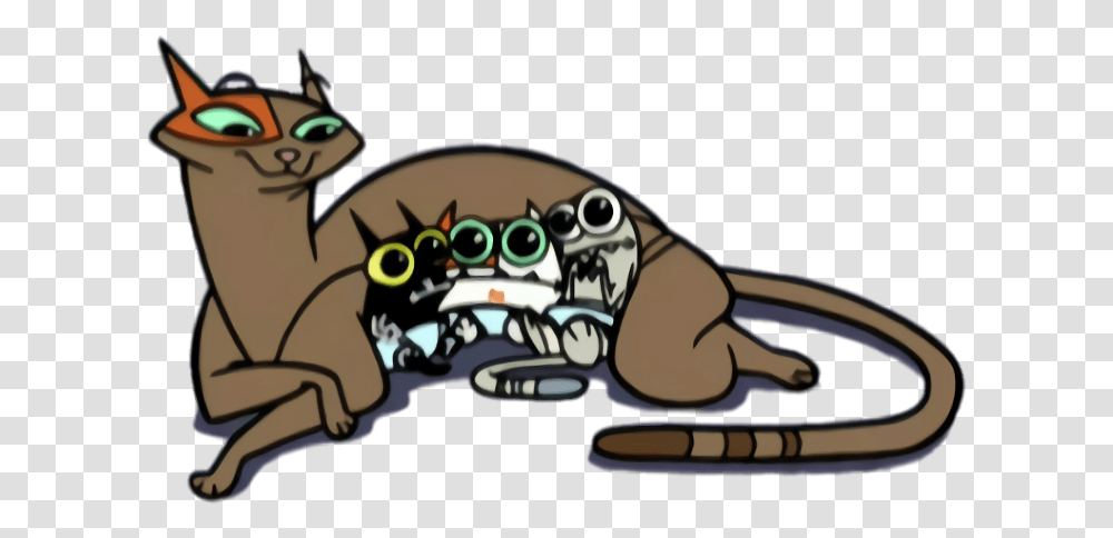 Catscratch Audrey And Kittens Cartoon, Animal, Mammal, Pet, Reptile Transparent Png
