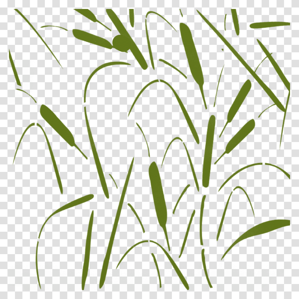 Cattails And Reeds Camo Stencil, Grass, Plant, Vegetation Transparent Png