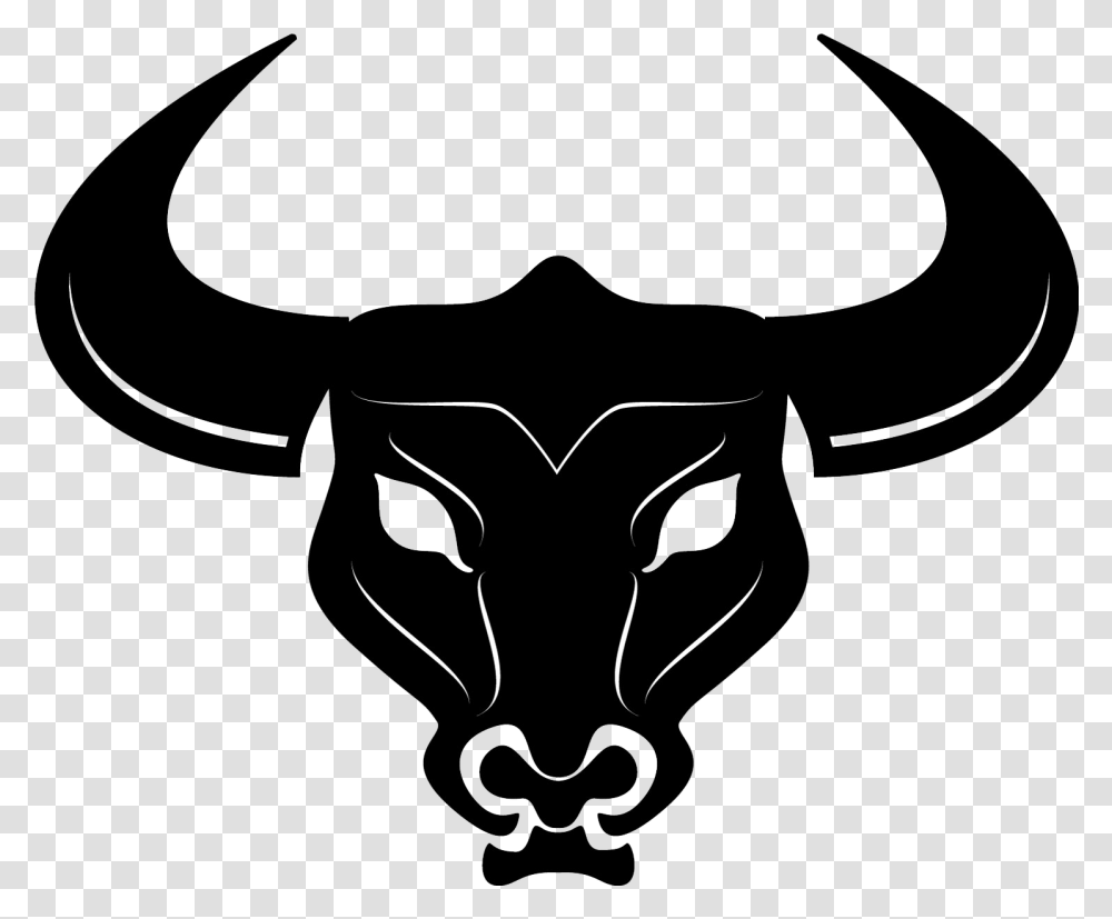 Cattle Bull Horn Clip Bull Head Vector, Stencil, Alien, Horse Transparent Png