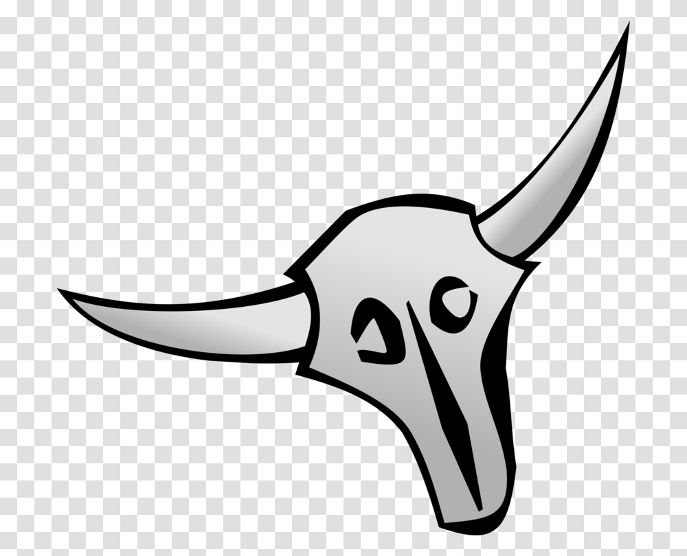 Cattle Bull Skull Drawing Horn, Animal, Mammal, Anteater, Wildlife Transparent Png