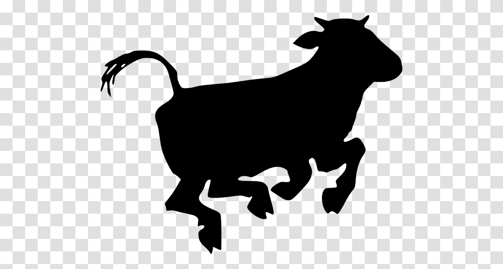 Cattle Clipart Vector, Stencil, Silhouette, Cow, Mammal Transparent Png