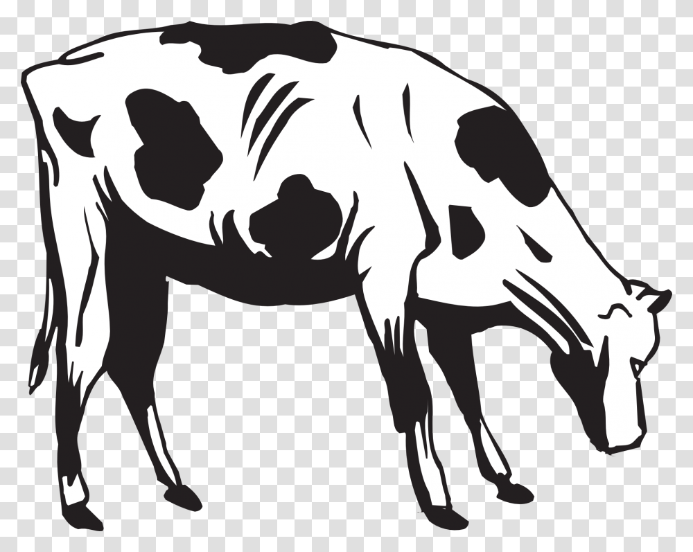 Cattle Eating Clip Art, Animal, Mammal, Cow, Stencil Transparent Png