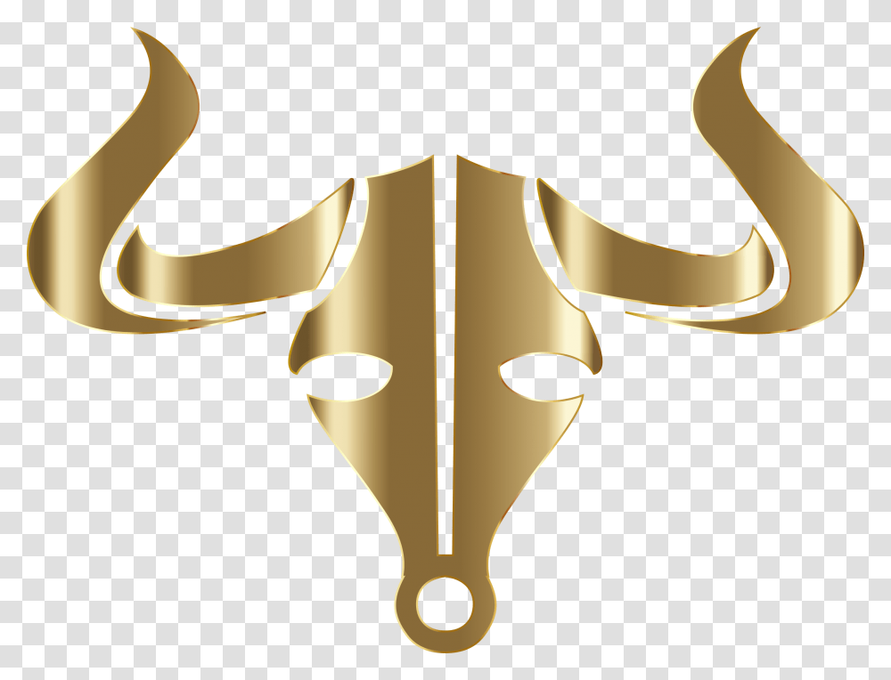 Cattle Like Mammal Symbol Horn Cow Horns No Background, Axe, Bronze, Mask, Gold Transparent Png