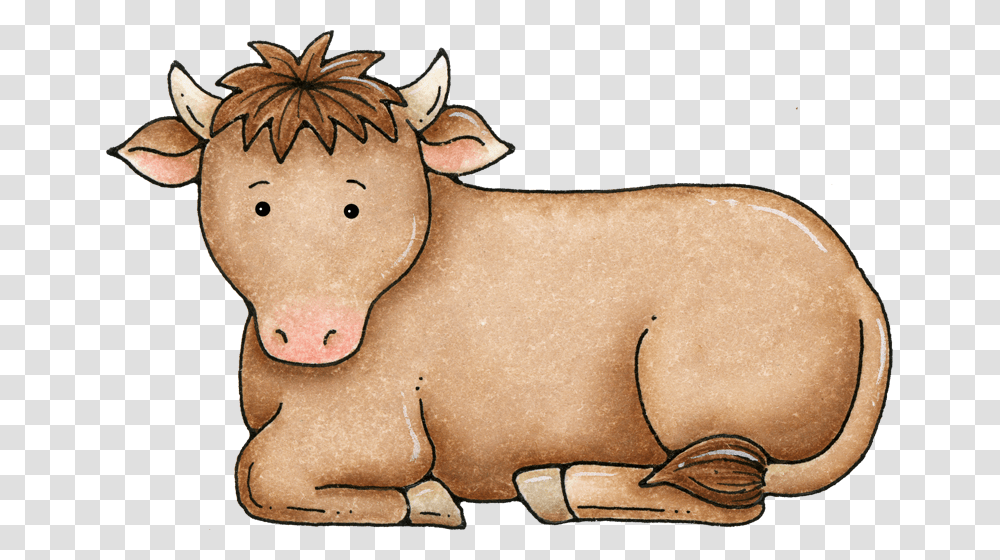 Cattle Pencil And In Color Cartoon Nativity Scene Animals, Mammal, Pig, Plush, Toy Transparent Png