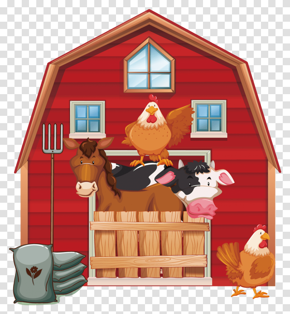 Cattle Silo Farm Barn Clip Art Barn With Animals Clipart, Nature, Building, Rural, Countryside Transparent Png