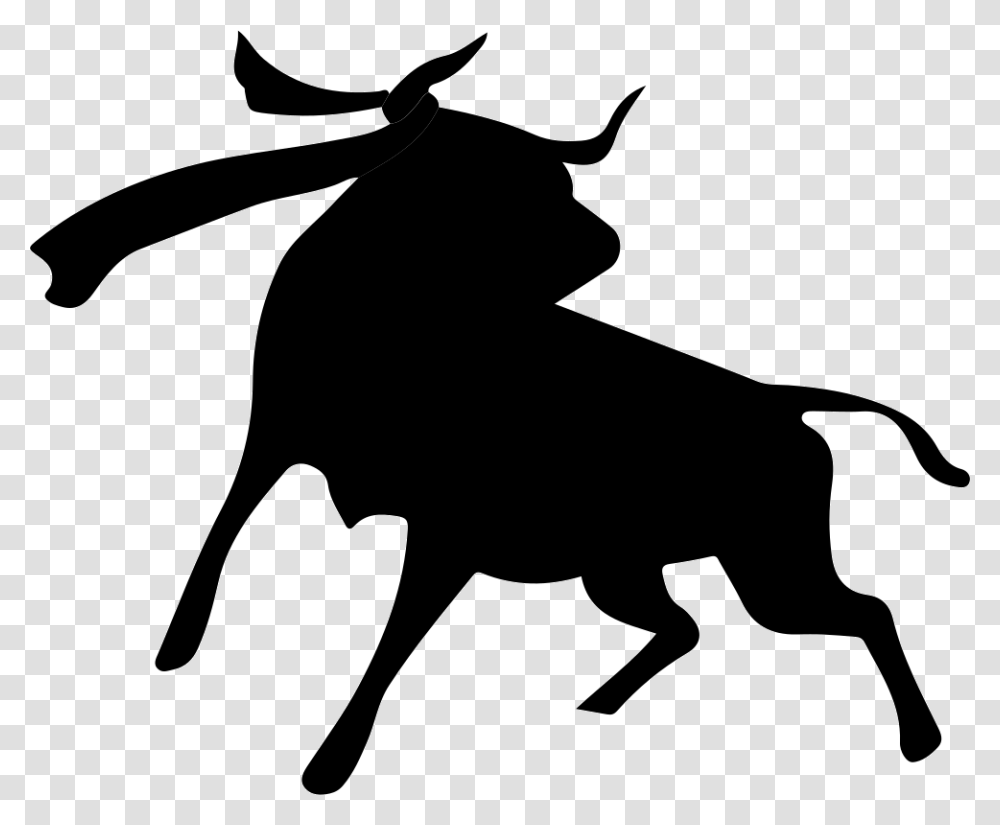Cattle Spain Bull Clipart, Silhouette, Stencil, Mammal, Animal Transparent Png