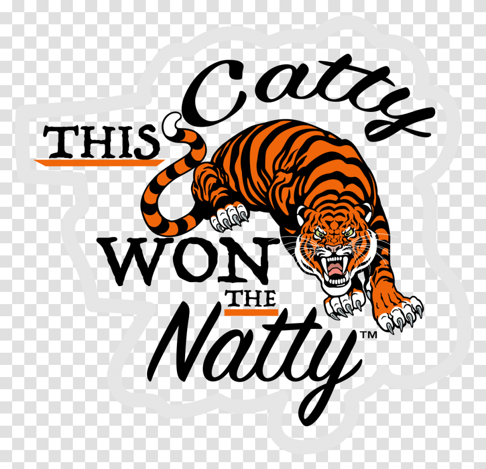 Catty Won The Natty Going To The Natty Clemson, Tiger, Wildlife, Mammal, Animal Transparent Png