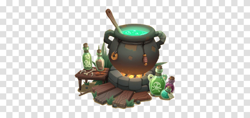 Cauldron, Fantasy, Toy, Green, Meal Transparent Png