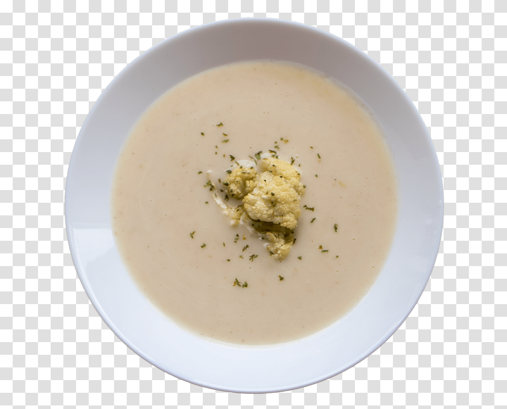 Cauliflower Cream Soup, Bowl, Dish, Meal, Food Transparent Png