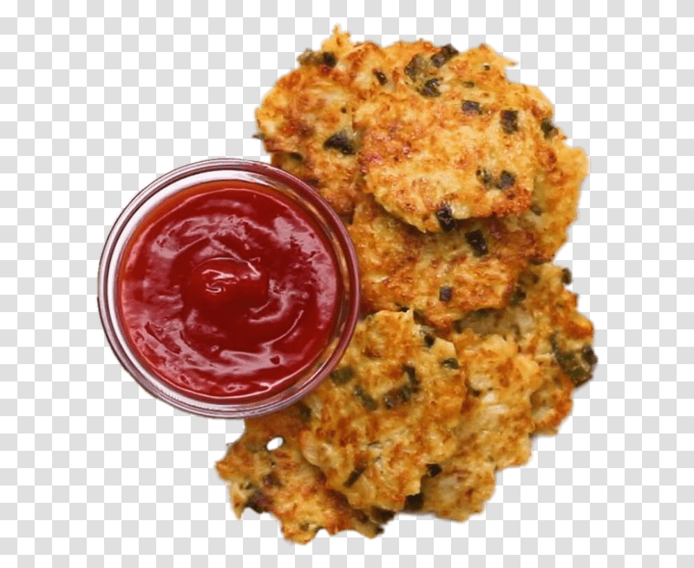 Cauliflower Fritters Corn Fritter Background, Ketchup, Food, Fried Chicken, Nuggets Transparent Png