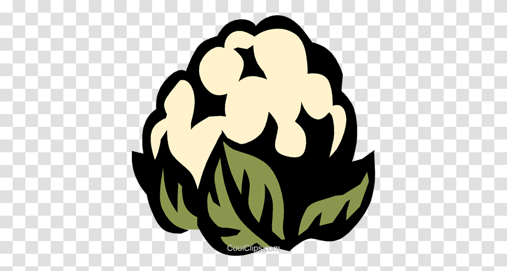 Cauliflower Royalty Free Vector Clip Art Illustration, Stencil, Plant, Hand, Seed Transparent Png