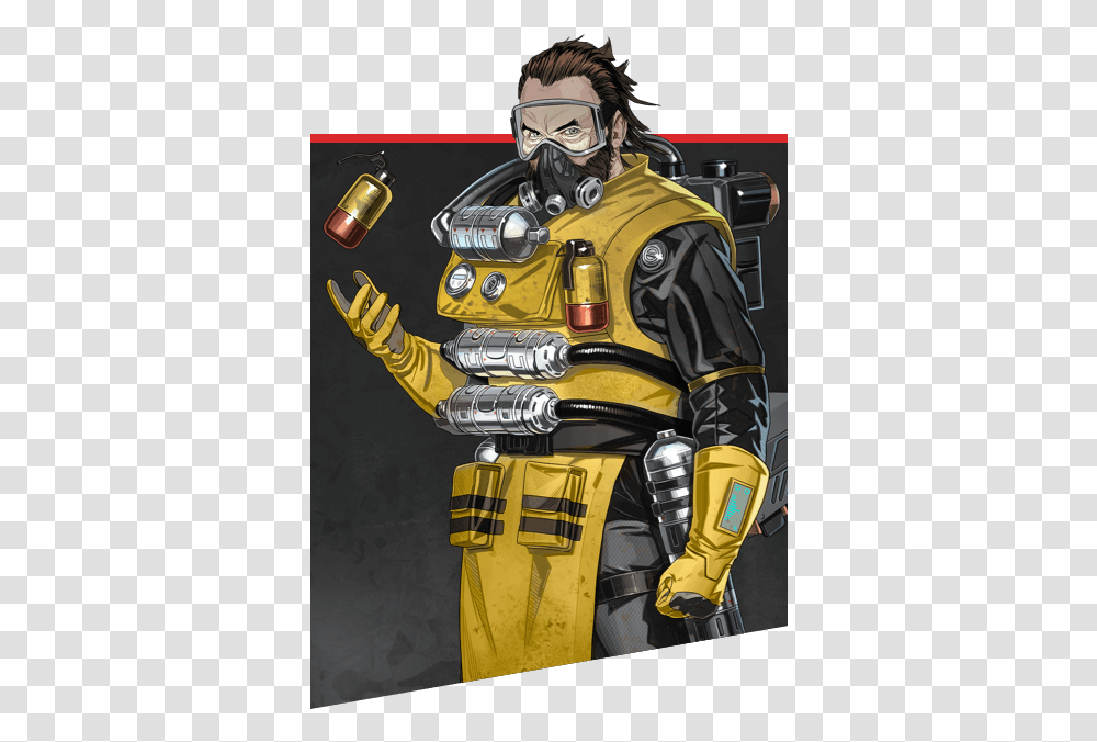 Caustic From Apex Legends, Person, Suit, Overcoat Transparent Png