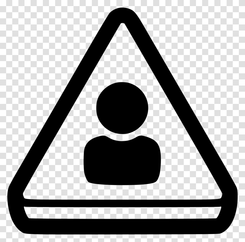 Caution Attention Person User Account Profile No Access Icon Free, Triangle, Sign, Road Sign Transparent Png