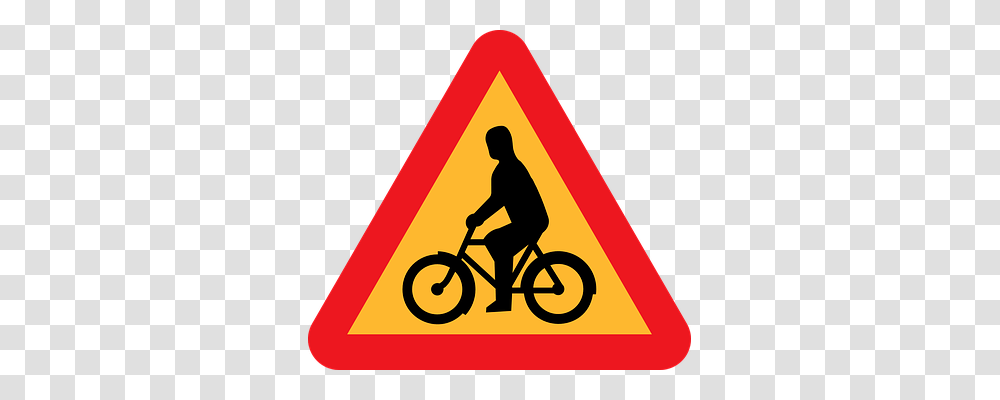 Caution Bicyclist Transport, Person, Human Transparent Png