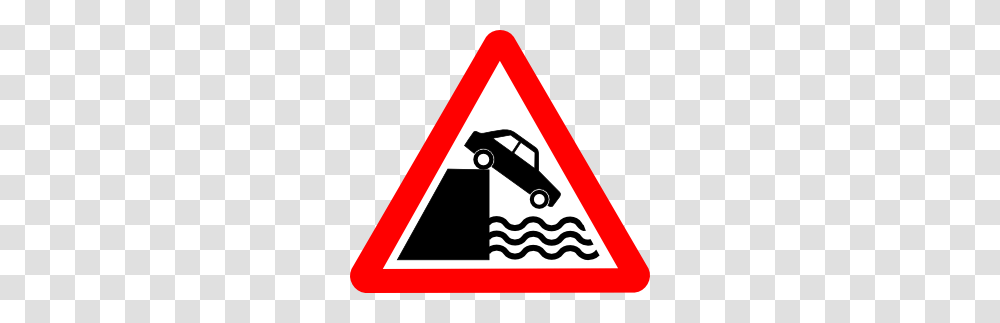 Caution Cliff Water Clip Art Free Vector, Road Sign, Triangle, Stopsign Transparent Png